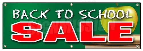 72" Back to School Sale Banner Sign Boys Girls Clothes Save Sale Discount Fal...