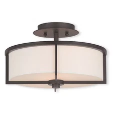 LIVEX LIGHTING 51073-07 Wesley 2 Light Bronze Ceiling Mount