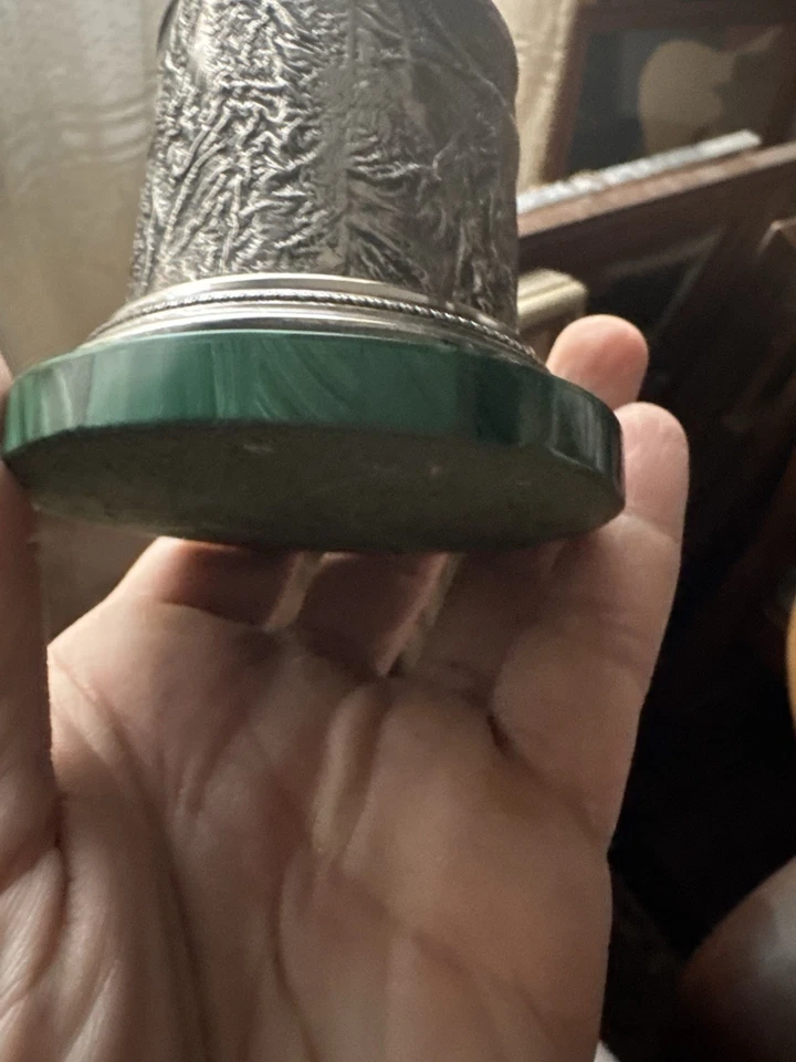 Accendi Sigari  Argento 800 Malachite  - Immagine 2 di 4