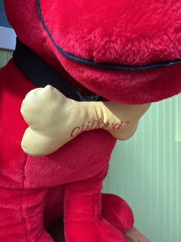 Vintage Clifford Big Red Dog Jumbo 24” Carnival Plush Stuffed Animal Yellow Bone - Picture 4 of 9