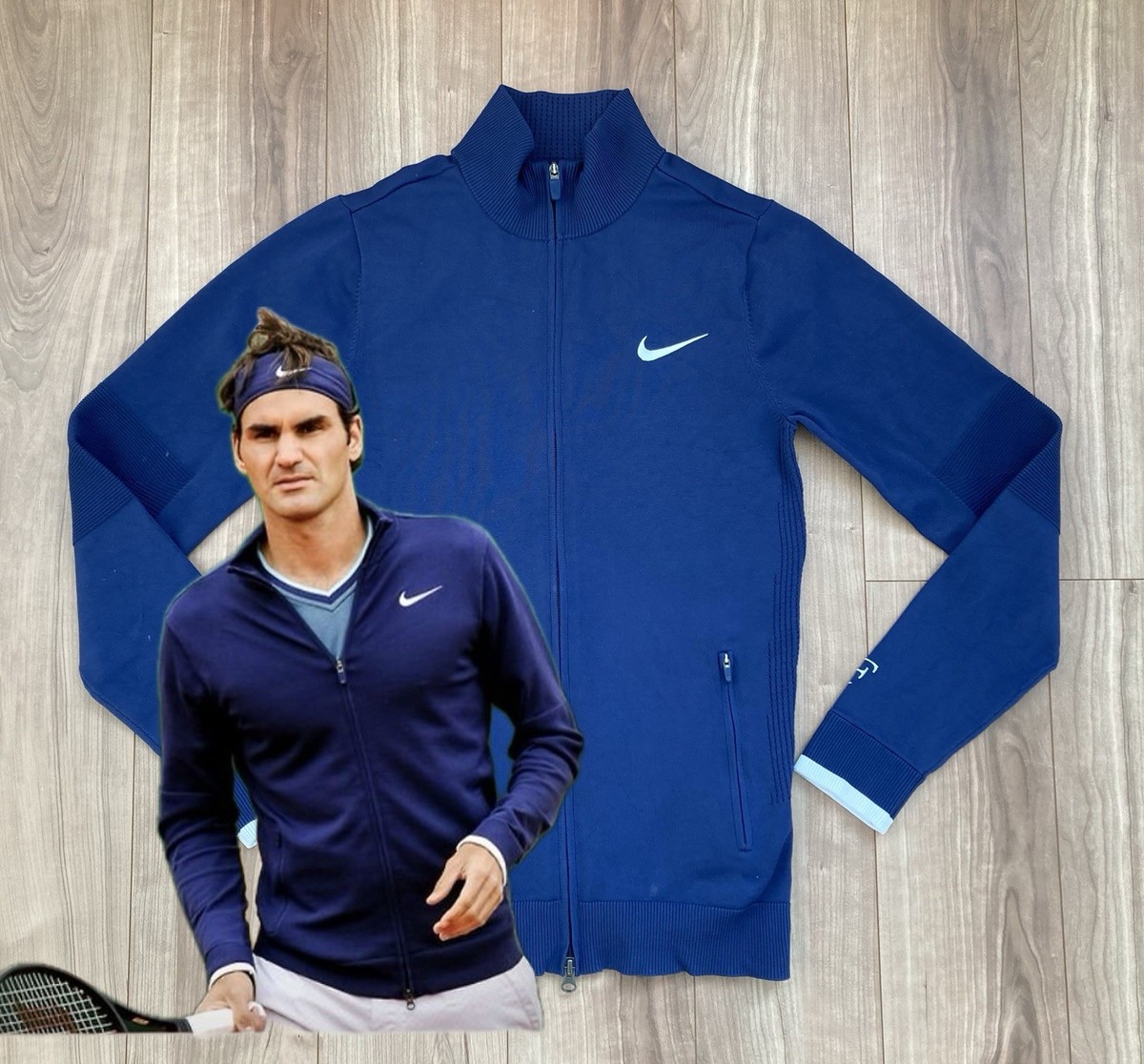ナイキ フェデラー 2014年RFジャケット セーター Roger Federer Nike 2014 RF Knit Jacket size:S Monte-Carlo