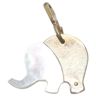 14KT Yellow Gold Mother of Pearl Elephant Shaped Pendant