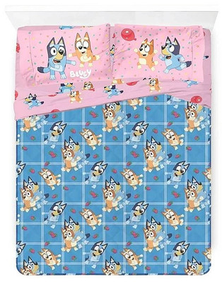 Bluey Berry Plaid Kids Quilted Blanket & Sheet Set-W158882240842, W53109336572
