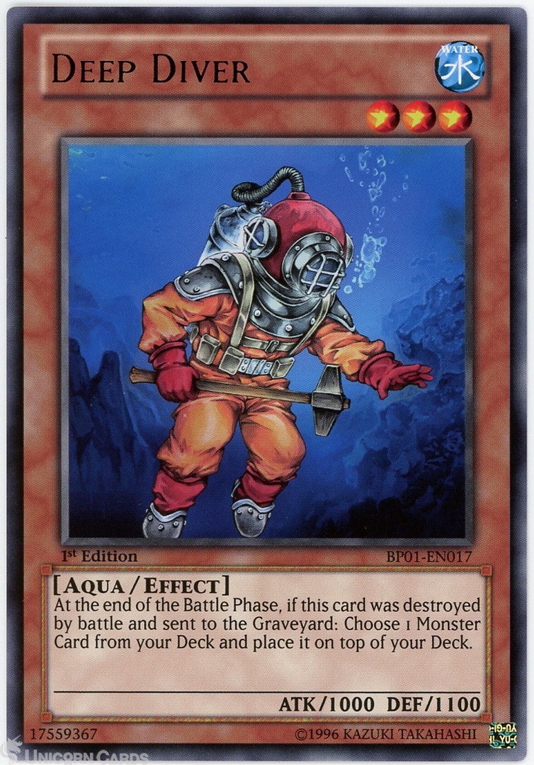BP01-EN017 Deep Diver : Rare 1st Edition Mint YuGiOh Card