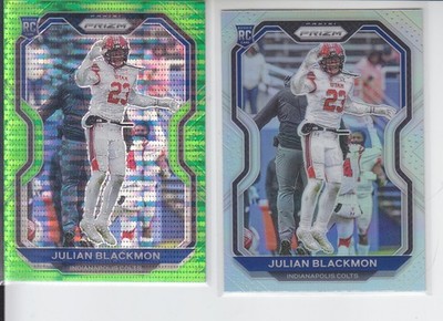 2 - 2020 Prizm JULIAN BLACKMON Green Pulsar + Silver Colts #330