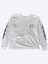 Chrome Hearts White Black Horseshoe Logo Longsleeve T-Shirt