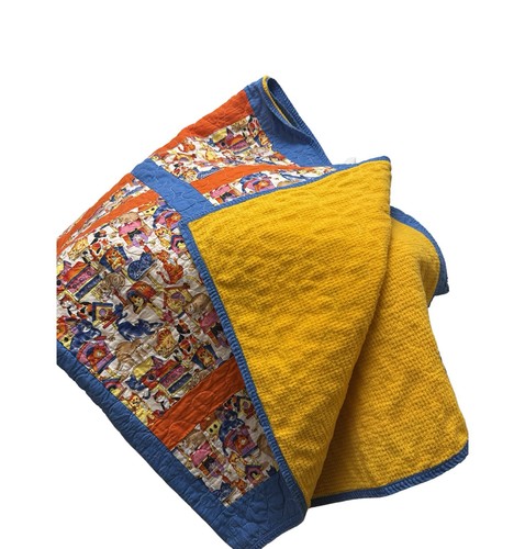 Handmade Adorable Cat Quilt. 48x56 Inches. Multicolor Cats.