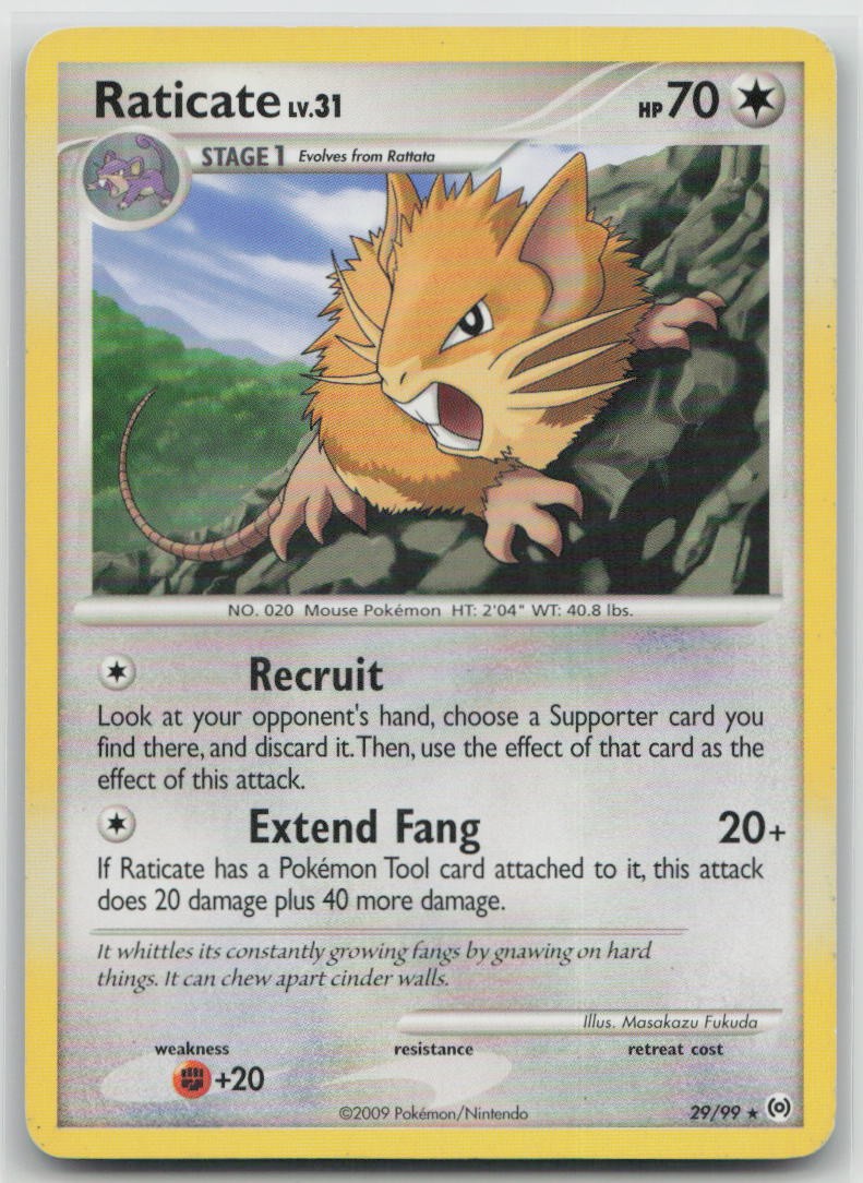 Raticate 29/99 Rare Arceus Pokemon Moderately Played