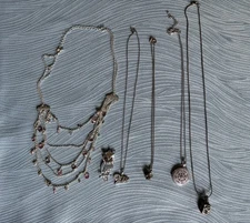 Vintage Lot of 6 Fashion Necklaces: Owl, Lockets, Multi-Strand & Avon & More!￼