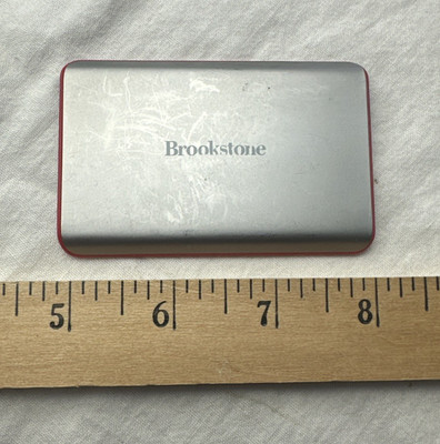 Vintage Brookstone Credit Card Size Multi Tool Knife Scissors File Tweezers Red
