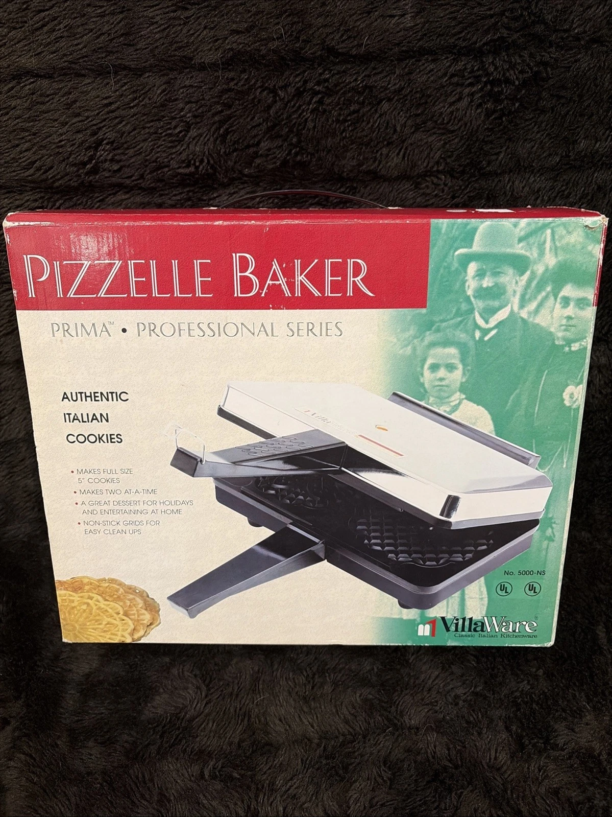 VillaWare Pizzelle Baker Italian Cookie Maker 5000-NS Prima Professional