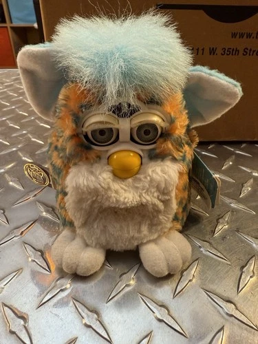 1999 Furby Babies Tiger Electronics Stripes Orange Teal Blue Untested W/Tags