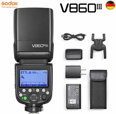 Godox V860III-N TTL HSS Akku Blitz Blitzgerät mit LED Licht für Nikon Kamera