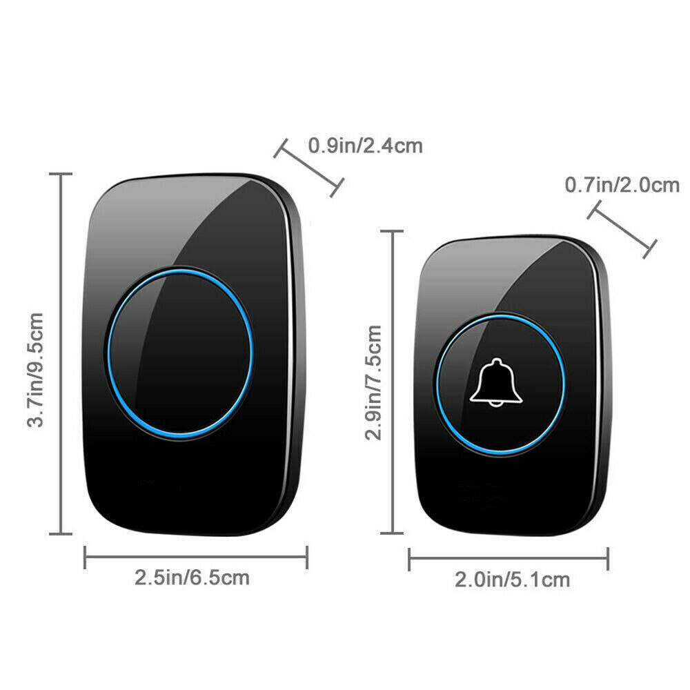 Wireless Doorbell Plug in Waterproof Range Door Bells Kit Cordless Home ...