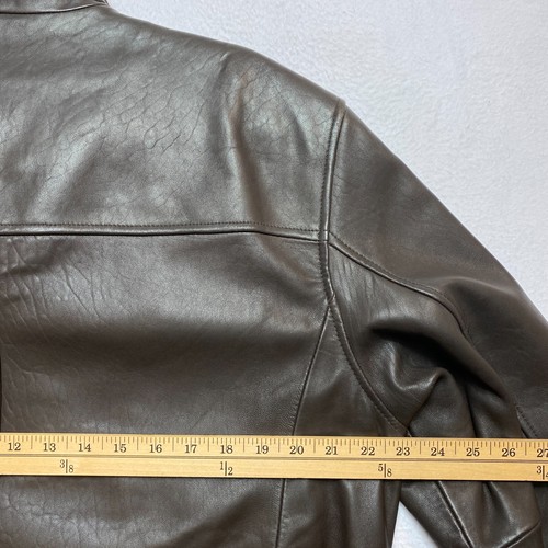 Roundtree & Yorke Real Lambskin Leather Jacket Men's M Brown Full Zip - Picture 17 of 19