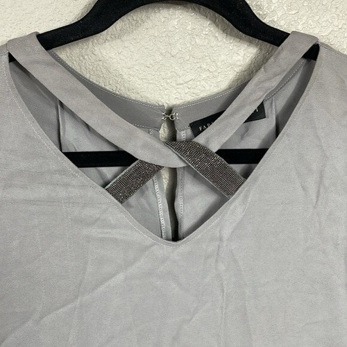 Fabiana Filippi Beaded Knot Neck Shift Dress In Grey Gray Sz XXS - Picture 5 of 16