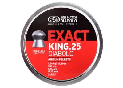 JSB Match Diabolo Exact King .25 Cal 25.39 Grains Domed 350ct 6.35mm
