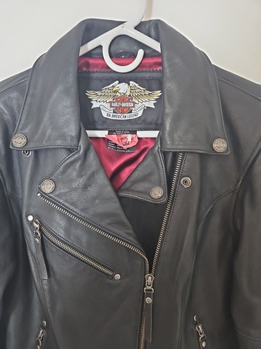 Harley-Davidson Damen Motorradjacke schwarz Leder Gr. L Top Form! - Bild 5 von 9