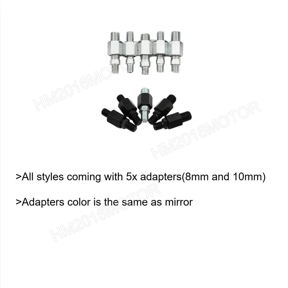 Motorcycle Rearview Mirrors for Harley Honda Yamaha Suzuki Kawasaki 8/10mm - Image 2 of 2