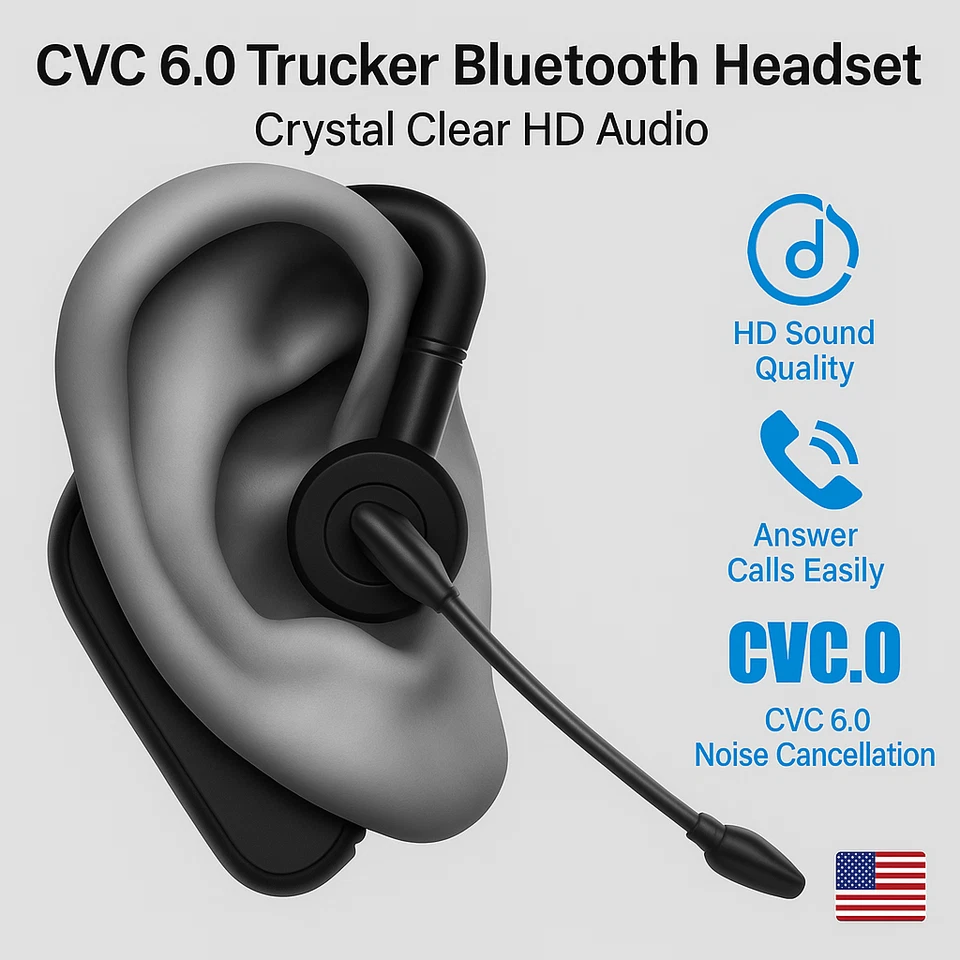 Bluetooth Headset w/ Mic + Extra Battery – HD Sound, Long Life, Hands-Free - Image 4 of 4