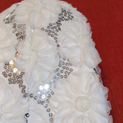 Neu mit Etikett Speechless weiß schwarz trägerloses Kostüm Pailletten Macy's Blumen Gr. 3 - Bild 3 von 9