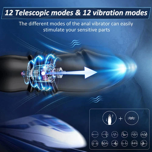 Thrusting Anal Dildo Vibrator Male Prostate Massager Ring Sex Toys for Men Women - Picture 10 of 13