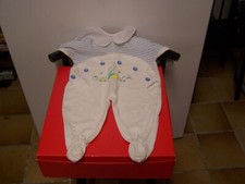 PYJAMA POUPON CHERI DE COROLLE BLEU/BLANC 52 CM