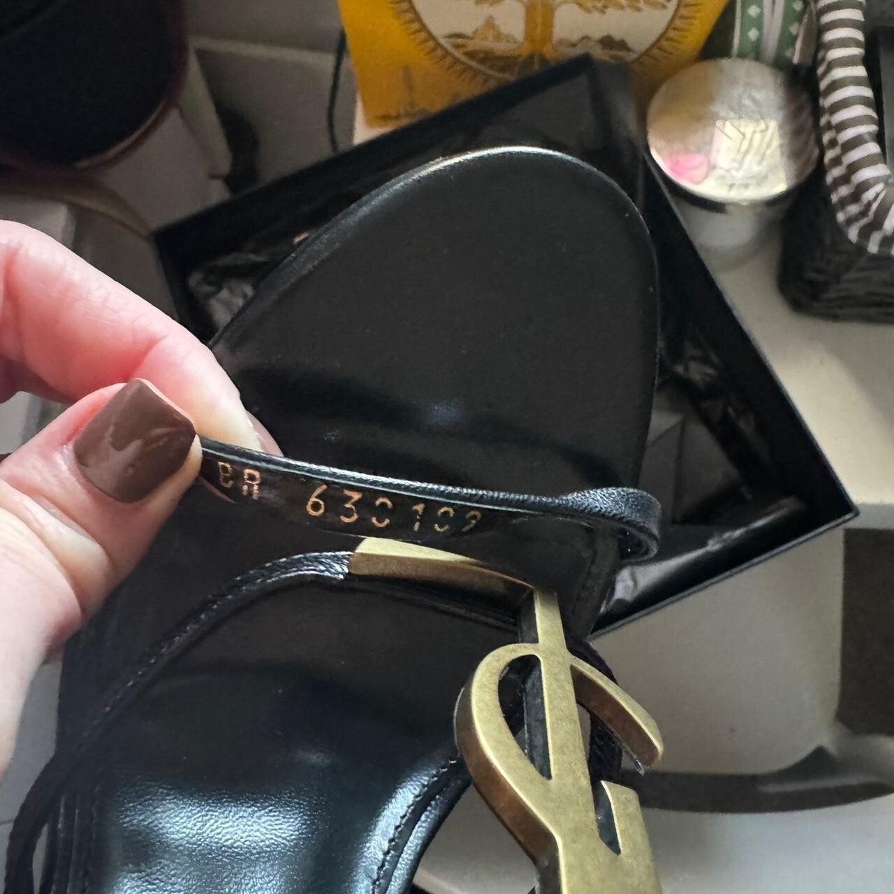 YSL Yves Saint Laurent Cassandra 100 Leather High Heels Size 7 image 4