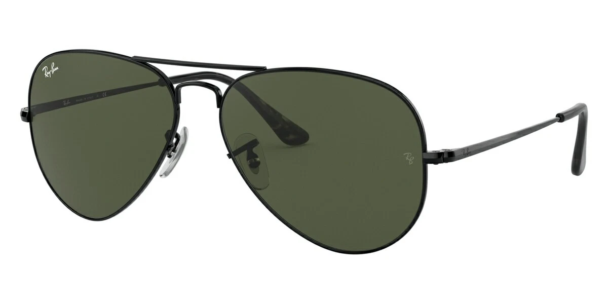 Ray Ban 0RB3689 Sunglasses Unisex Black Aviator 55mm New