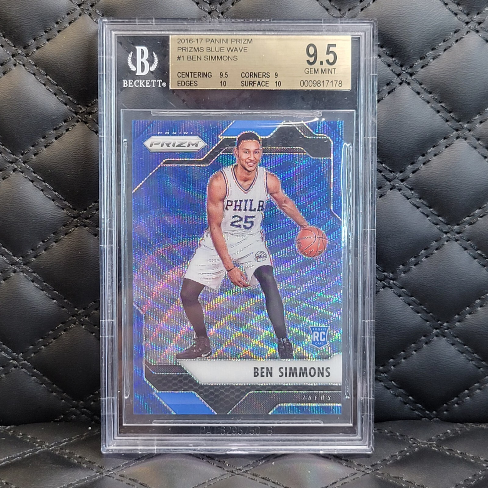 2016-17 Panini Prizm Blue Wave Ben Simmons #1 Rookie /99 BGS 9.5 GEM Mint RC