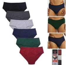 6 Pack Men's ULTRA Solid Cotton Knocker Bikini Brief Underwear Assorted Colors