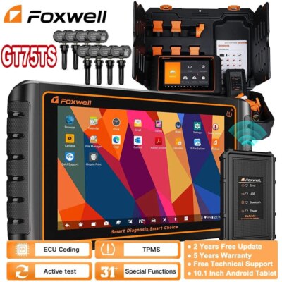 FOXWELL GT75TS Bi-directional ECU Coding Car All Systems Diagnostic OBD2 Scanner