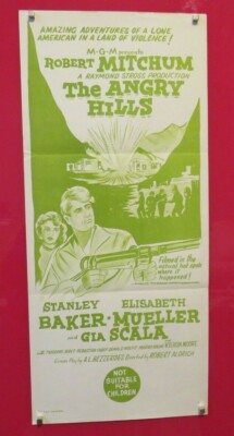 THE ANGRY HILLS ORIGINAL 1959 CINEMA DAYBILL FILMPLAKAT Robert Mitchum