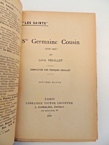 Louis Veuillot. The Saints. Saint Germaine Cousin (1579-1601) - Picture 3 of 4