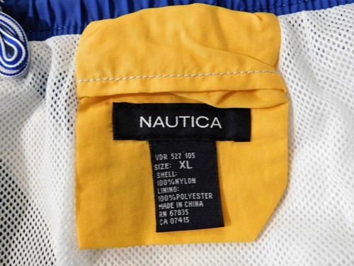 Pantalones Cortos de Natación Nautica XL Azul Amarillo Cintura Elástica Forro de Malla Cordón NUEVO - Imagen 4 de 4