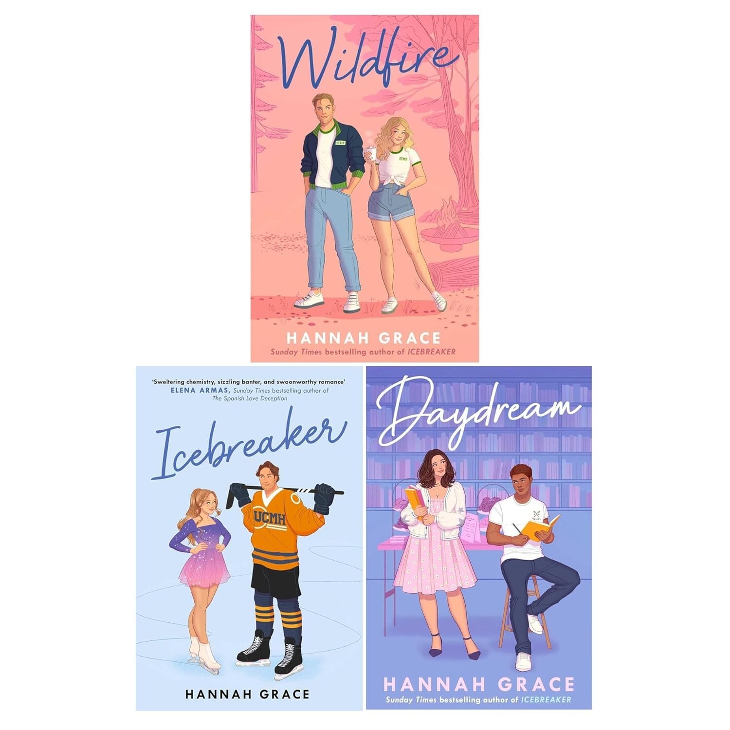 The Maple Hills Series Hannah Grace 3 Books Collection Set Icebreaker, Wildfire