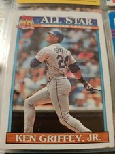 1991 TOPPS  #392 KEN GRIFFEY JR All STAR OUTFIELDER