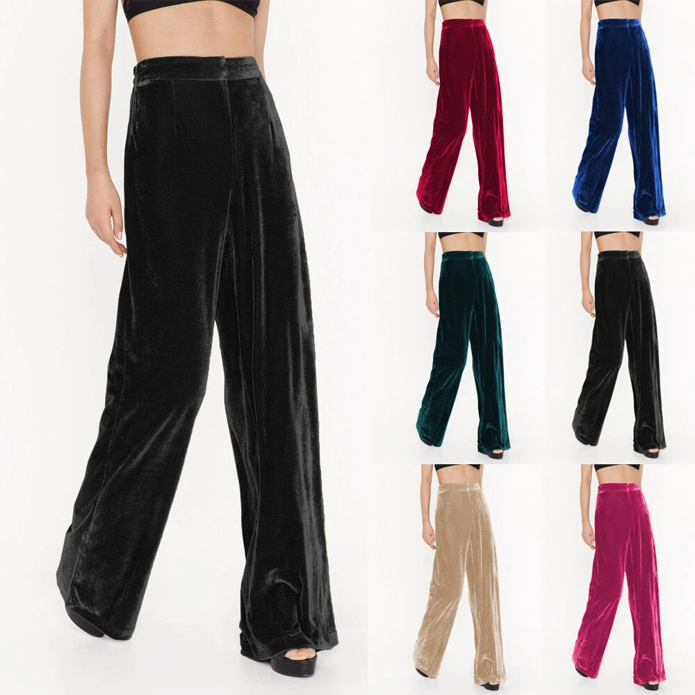 High waisted hot sale velvet pants