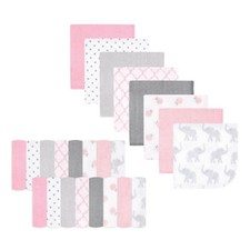 Hudson Baby Rayon from Bamboo Washcloth Bundle, Girl Elephant, One Size