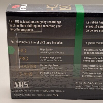 Fuji Film VHS Blank Video Cassette Tape 6 Hour HQ 120 NEW Fuji Film VHS Blank Video Cassette Tape 6 Hour HQ 120 NEW