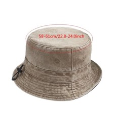 Men Retro Wash Bucket Hat Warm Lined Fisherman Cap Large Size Outdoor Casual