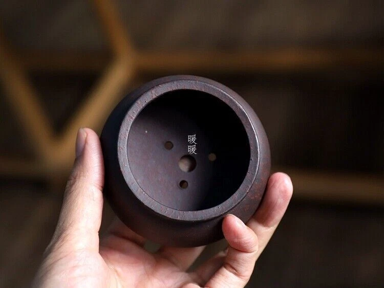 Round Chinese Yixing Zisha Mame Bonsai Pot 2.5''x2.5''x1.5'' Mini Flower Pot - Image 2 of 4