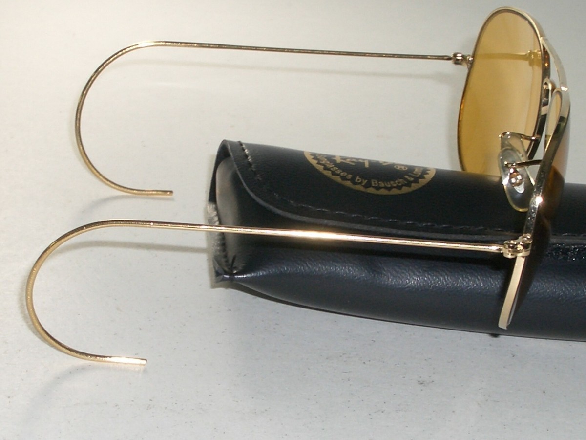 1960s CIRCA 58mm VINTAGE B&L RAY BAN WRAP-AROUNDS AMBERMATIC