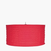 Red Hessian Ceiling Lampshade Easy Fit Accordion Cylinder Shade Nursery Bedroom