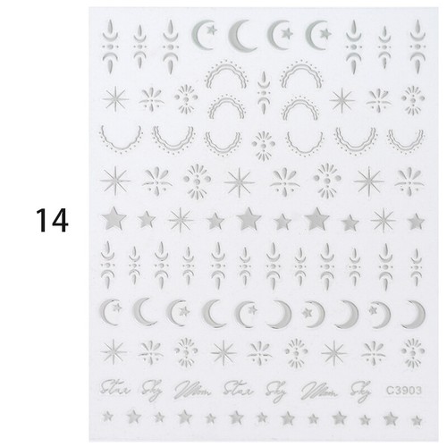 Deslizadores para arte en uñas 3D/5D pegatinas para uñas decoración calcomanías hágalo usted mismo manicura oro plata - Imagen 38 de 75