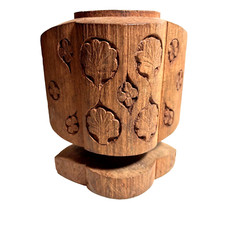 Hand Crafted Boho Wood Decor multipurpose Vase, Pencil, Craft Art Supply Holder