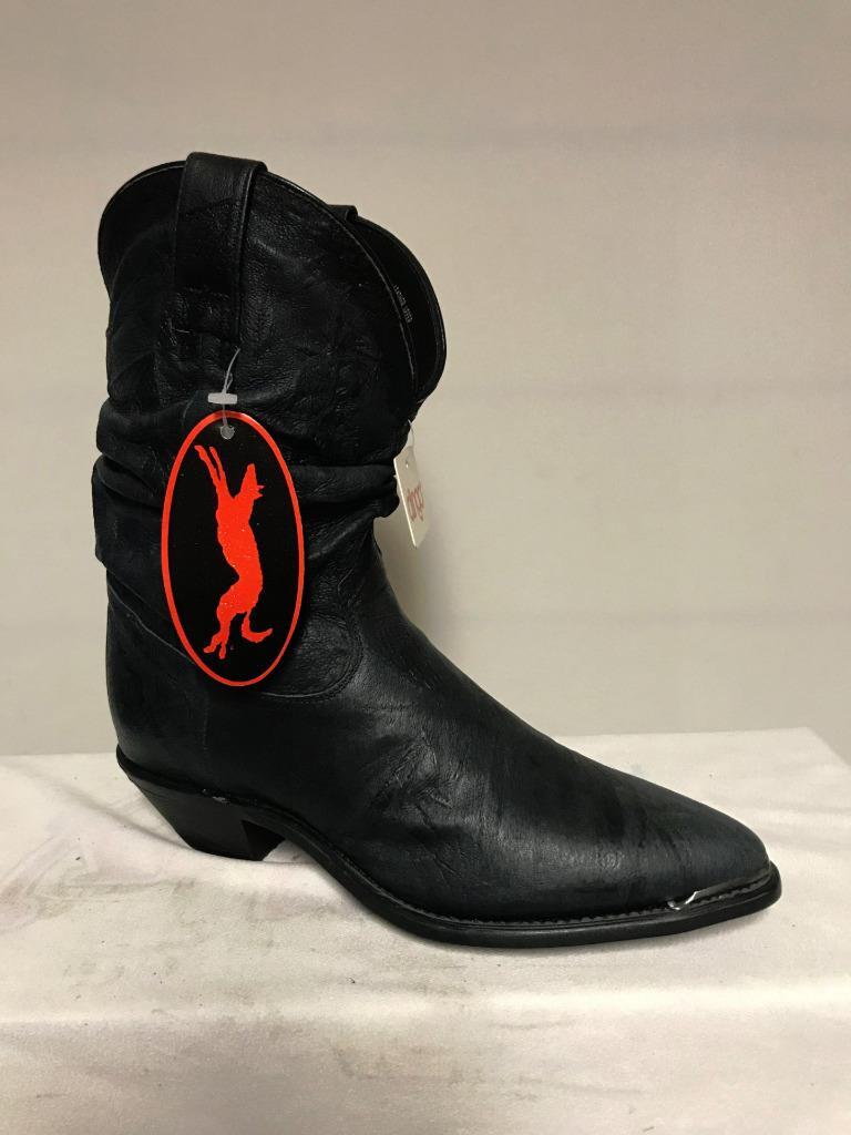 DINGO WOMENS DARK BLUE SLOUCH WESTERN LEATHER BOOTS 17317 9 Medium