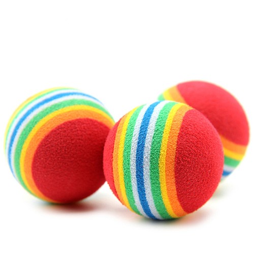 10× Buntes Haustierspielzeug Interaktiver Ball Spielzeug Katzen/Hunde Kauen Rassel Kratzschaum - Bild 4 von 10