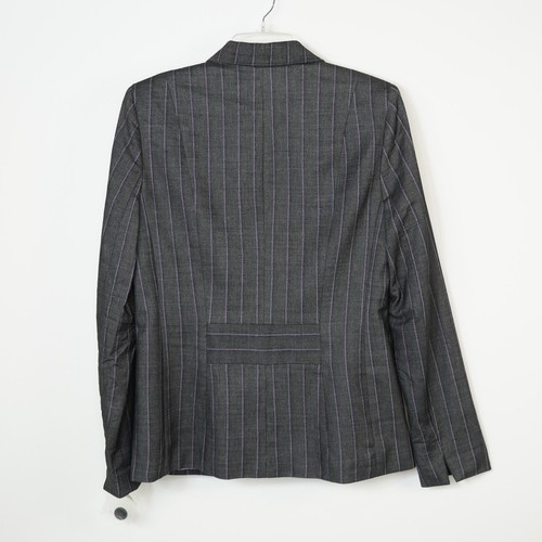 Garfield & Marks Alicia Jacket Wool Grey Purple Pinstripe Sz 6 Blazer Career - Picture 2 of 11