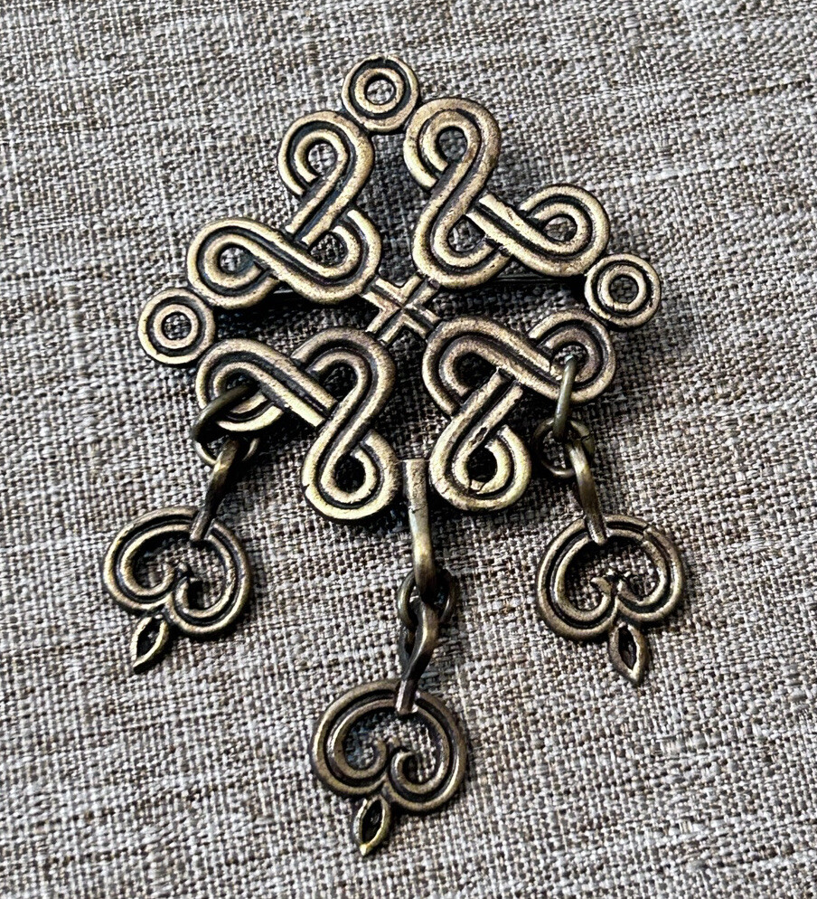 VINTAGE SIGNED Kalevala Koru Finland Silver BROOCH PI Gem vintage-signed-kalevala-koru-finland-silver-brooch-pi-gem